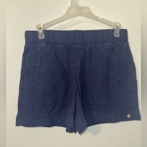 Lilly Pulitzer Navy Lilo Linen Shorts Small NWT